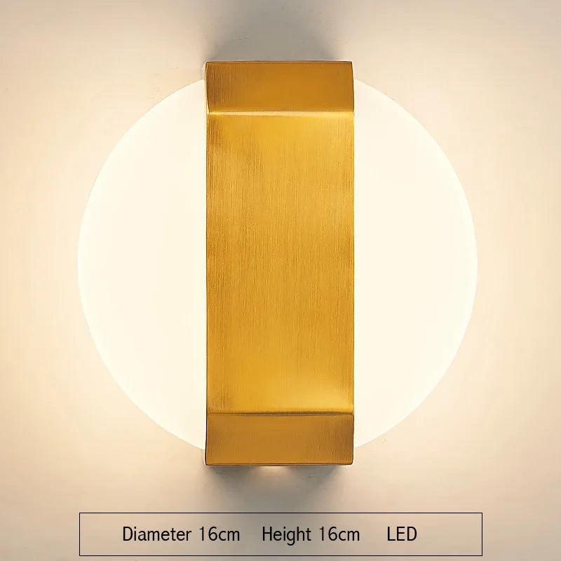 Golden Crystal Wall Lamp: Elegant LED Sconce for Bedroom, Living Room, Bathroom