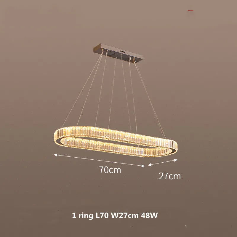 Luxury Oval Crystal Chandelier Pendant Light Suspend Lamp