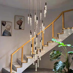 Crystal LED Chandelier: Modern Luxury Staircase & Living Room Hanging Lamp