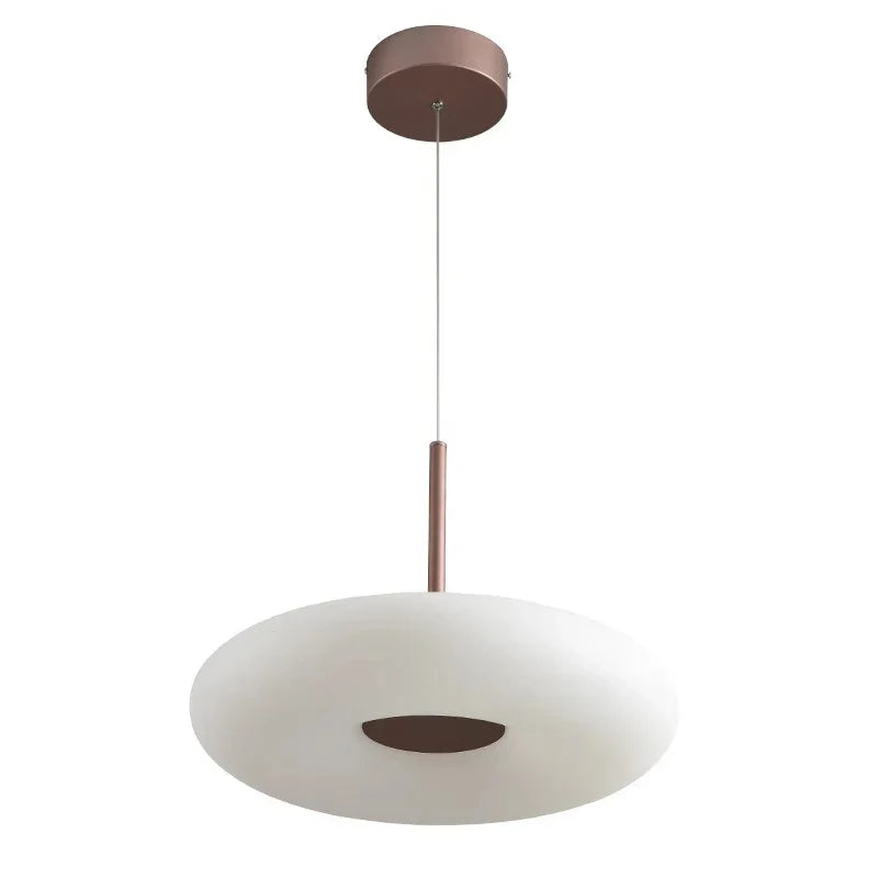 Modern White LED Circular Pendant Light for Restaurant, Coffee Shop, and Study