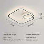 Square LED Ceiling Lamp Dimmable for Bedroom Living Room Modern Home Decor Fixtures