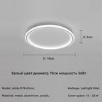 Modern Round LED Ceiling Lights Iron Mounted Dimmable Indoor Lighting