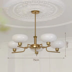 Glass Ball Pendant Chandelier LED Lamp for Modern French Bedroom