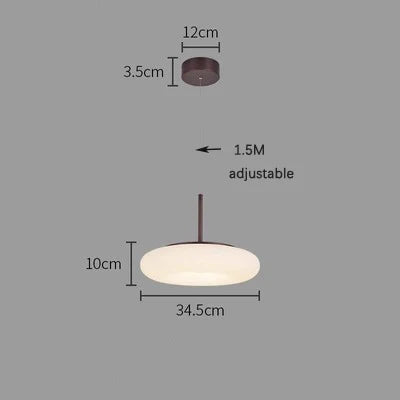 Modern White LED Circular Pendant Light for Restaurant, Coffee Shop, and Study