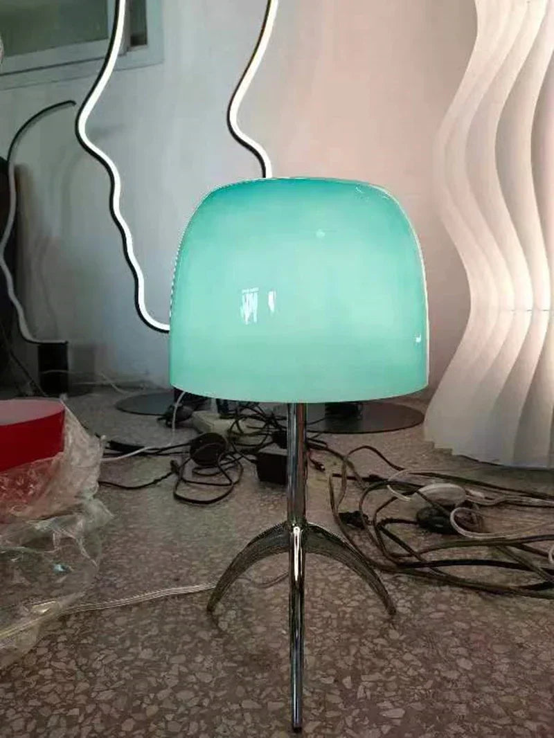 Lumiere Glass Table Lamp - Modern LED Desk Light for Bedroom and Living Room