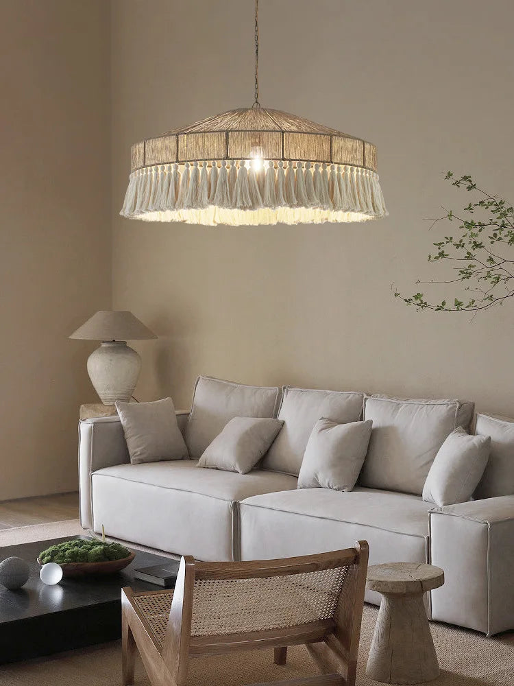 Bohemian Tassel Chandelier: Handmade Nordic Pendant Lamp for Bedroom, Living Room, Kitchen
