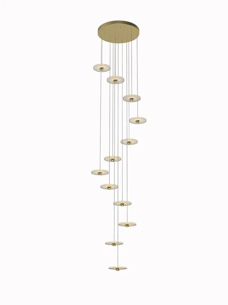 LED Chandelier for Revolving Staircase | Loft Villa Ceiling Hanging Lamp