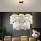 Crystal Chandelier Pendant Light LED Fixture for Living Dining Room Glamorous Home Decor