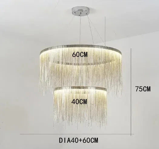 Tassel Chain LED Chandelier for Modern Living Room and Dining Room