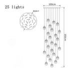 Luxury LED Crystal Chandelier for Staircase, Creative Living Room Lighting