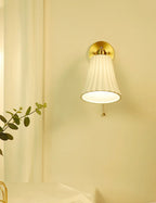 Retro Brass Wall Sconce - Luxury Bedroom Ceramic Wall Light