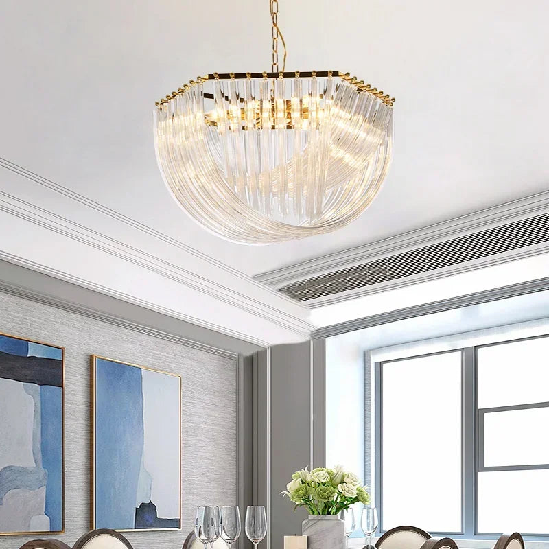 European Style Crystal Chandelier Pendant Light for Loft Living Room, BedRoom, Home Decor