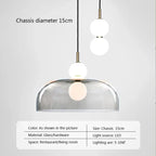 Nordic Glass Pendant Light LED Multihead Smoke Grey Hanging Lamp