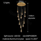 Crystal Bubble Chandelier for Living, Dining, Bedroom - Modern Stairwell Design