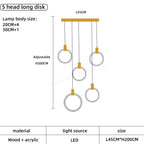 Wooden LED Chandelier for Living Room Ceiling Modern Lighting Fixtures