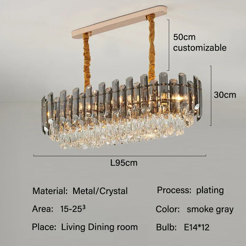 Crystal Pendant Chandelier: Modern Luxury LED Lighting for Villa Living Room Dining Room Lighting