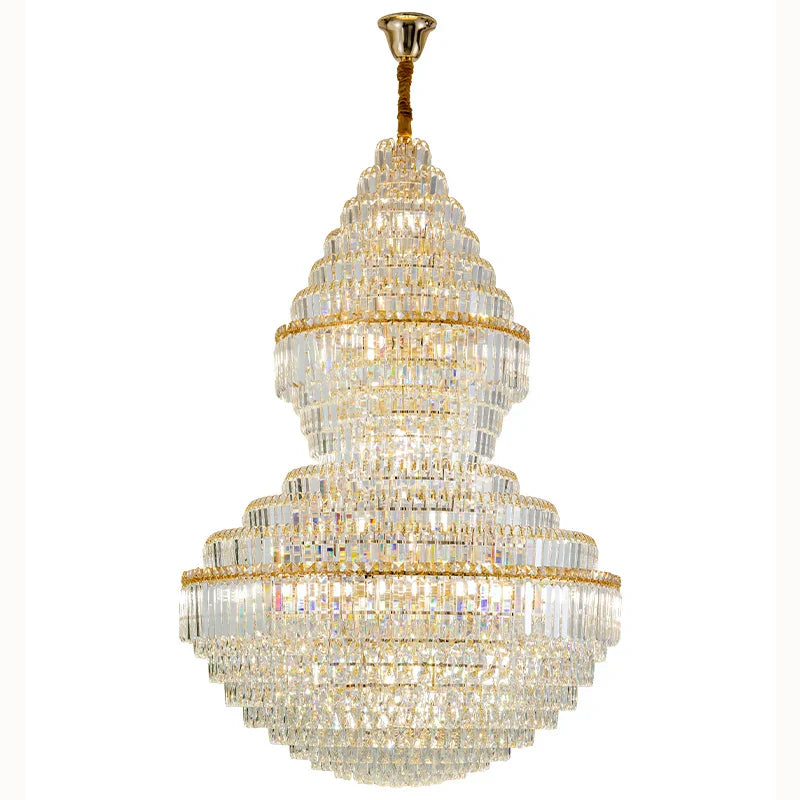 Crystal Hollow Chandelier for Luxury Living Room and Stair Lamps