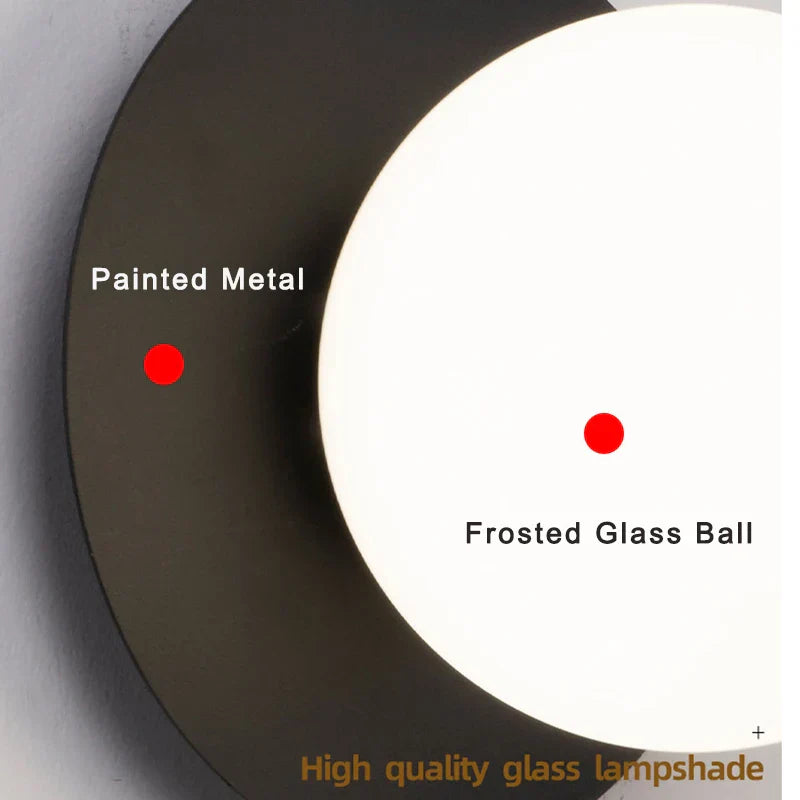 LED Glass Ball Wall Light: Modern Indoor LED Sconce for Home Interior Lighting