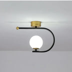 Gold Glass LED Ceiling Light Simple Home Decor Living Room Bedroom Fixture
