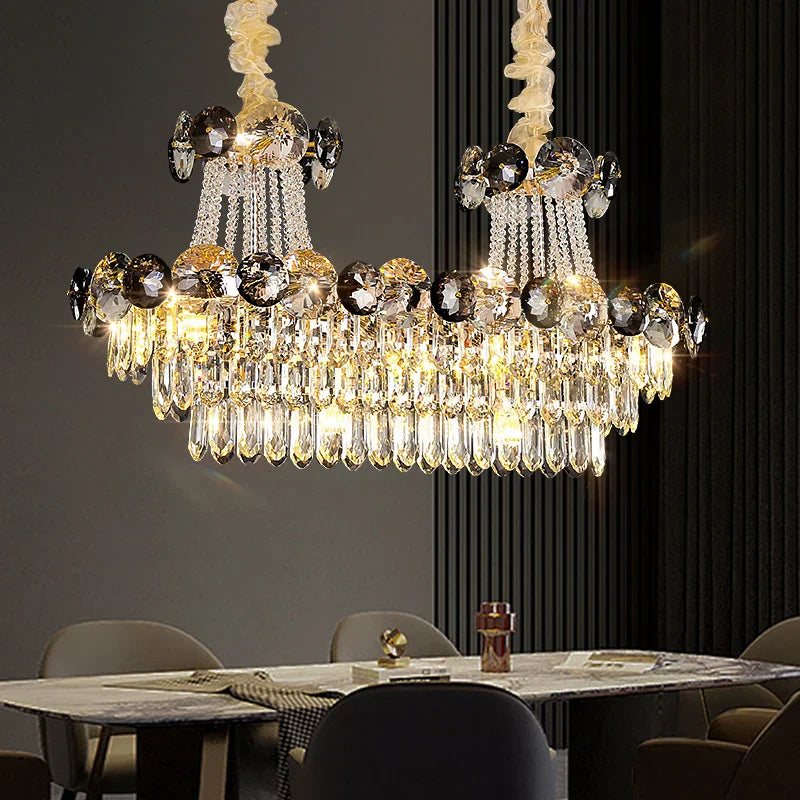 Crystal Light Luxury Chandelier for Living Room Dining Bedroom