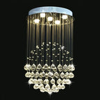 LED Crystal Chandelier Spheric Light Fixture for Living Room & Hotel Hall