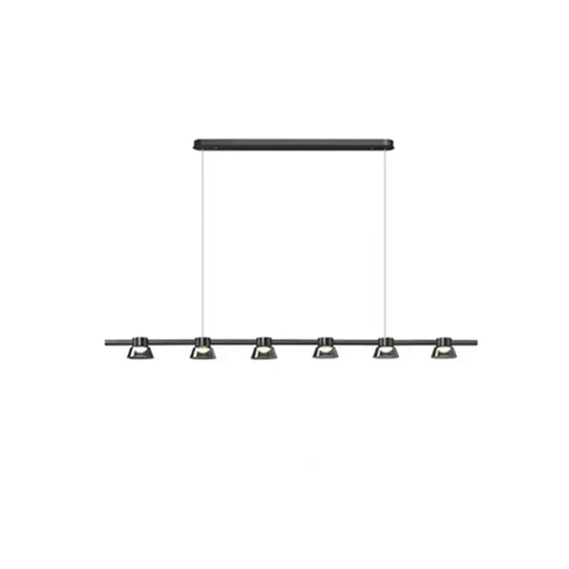 Black Strip Chandelier: Modern Nordic LED Lighting for Office, Restaurant, Living Room