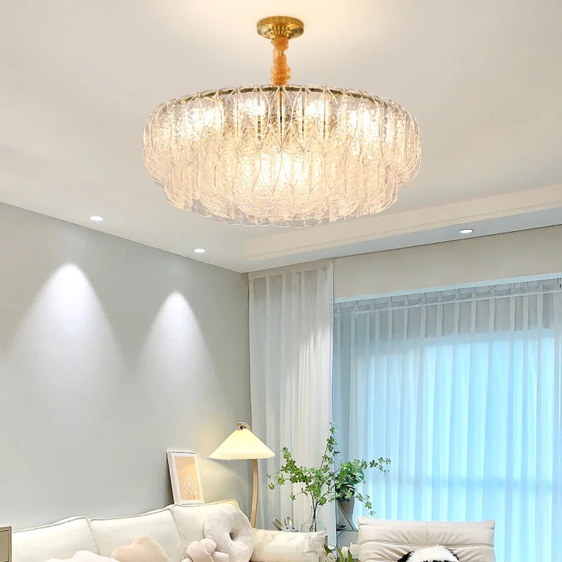 French Shell Crystal Chandelier by - Modern Elegant Lighting for Living Room, Bedroom, and Dining Room