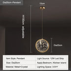 Crystal Ring LED Chandelier for Restaurant Dining Room Coffee Shop