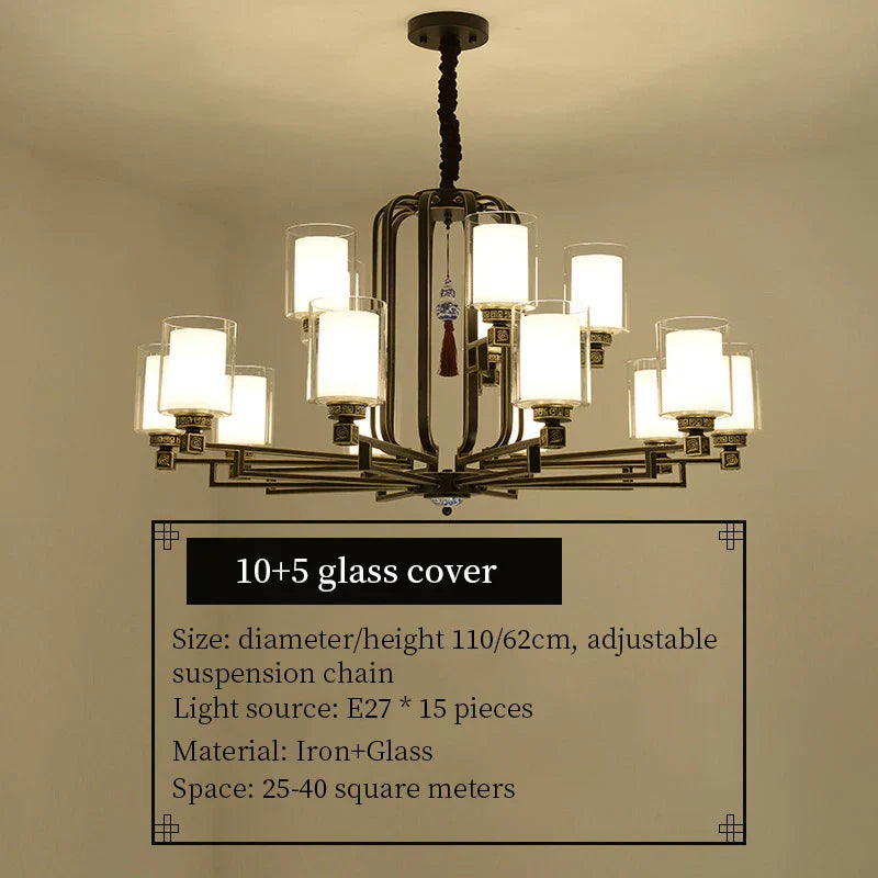 Simplistic Modern Chinese Style Living Room Chandelier