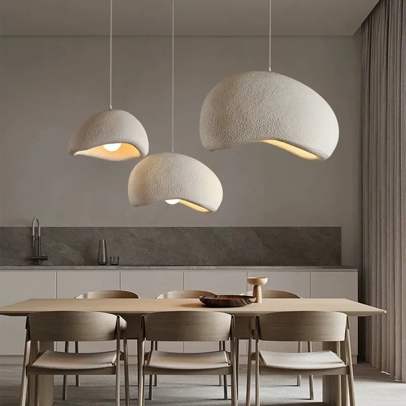 Wabi Sabi Resin Pendant Lamp LED Suspension Lighting