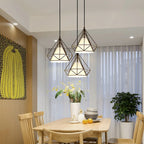 Black Metal Cage Pendant Light - Vintage Industrial Loft Kitchen Lighting