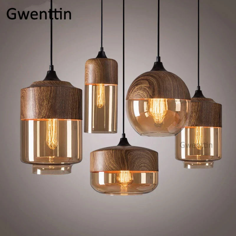 Vintage Industrial Glass Pendant Lights Kitchen Lighting