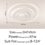 Modern Ripple LED Ceiling Chandelier for Living Room Bedroom Study Decor