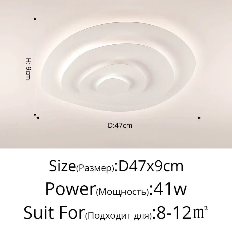 Modern Ripple LED Ceiling Chandelier for Living Room Bedroom Study Decor