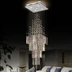 Crystal Ceiling Chandelier Modern Living Room Lighting Fixture Loft Staircase Lustre