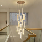 Luxury Crystal LED Chandelier for Staircase and Living Room