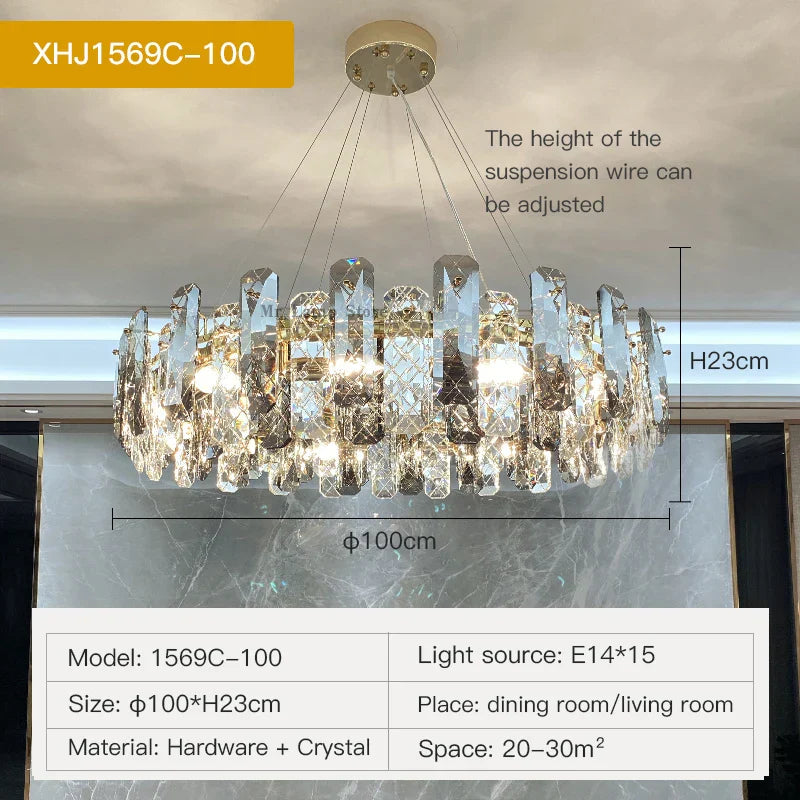 Crystal LED Chandelier for High-end Living Spaces