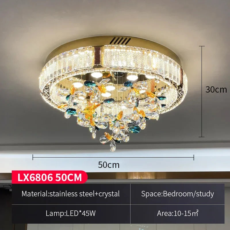 Crystal Flower LED Ceiling Light - Modern Home Decor.