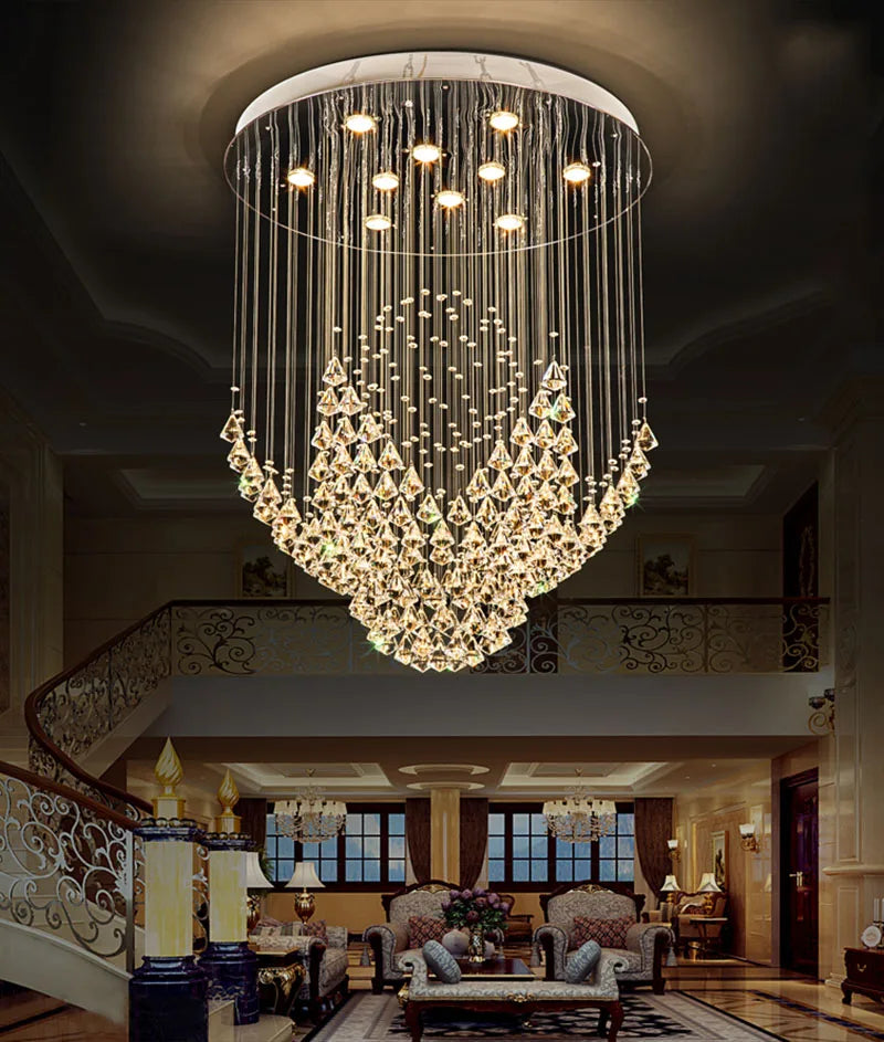 Diamond Crystal Chandelier LED Living Room Hotel Lighting