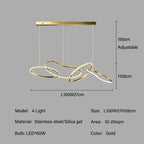 Rose Gold LED Chandeliers - Modern Circle Rings Hanging Lights Fixtures