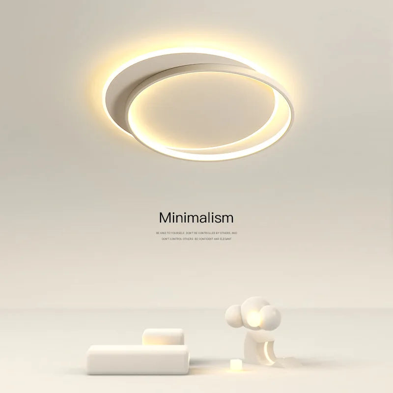 Modern Round LED Ceiling Lamp for Bedroom, Living Room, Study - Dimmable Circle Light Fixtures