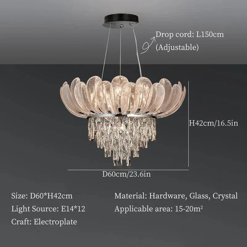 Crystal Crown Chandelier: Luxe Ceiling Light for Home, Shop & Lobby