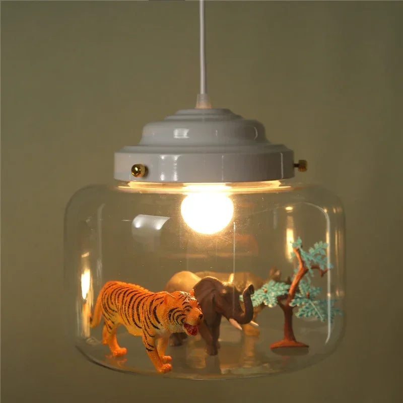 Nordic Cartoon LED Pendant Lights: Cute Animal Design for Kids Room, Bedroom Decor