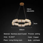 Crystal Pendant Light for Modern Luxury Living, Dining, or Kitchen Decor