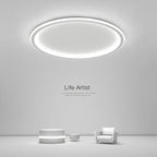 Modern Round Iron LED Ceiling Light for Bedroom, Foyer, and Study