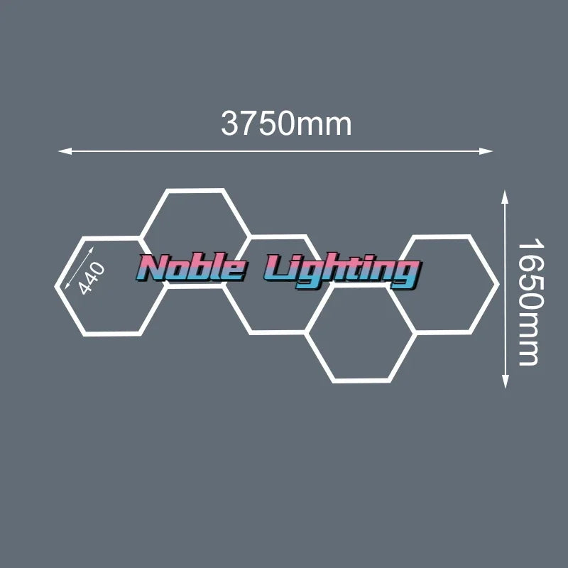 Honeycomb Hexagon LED Garage Light: Bright Ceiling Lighting for Auto Body Repair & Workshop.