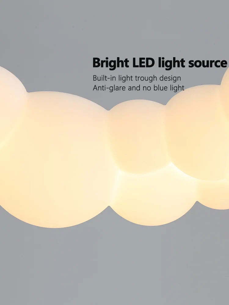 Nordic Cream Bubble Pendant Lamp for Modern Living Room Decor