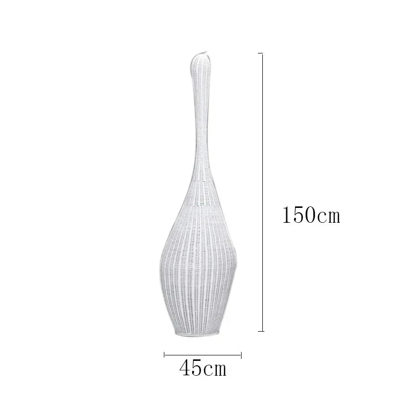 Bamboo Floor Lamp: Unique Rattan Light for Living Room, Bedroom, Teahouse Decor