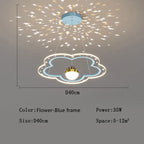 Cloud Flower LED Chandelier: Kid's Bedroom Starry Sky Decorative Lighting Fixture