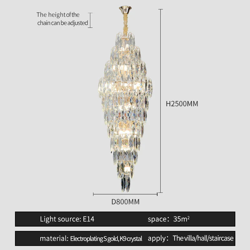 Crystal Chandelier for Luxe Modern European Villa Decor